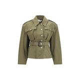 Alexander McQueen Bicolor Cotton Full-Length Jacket