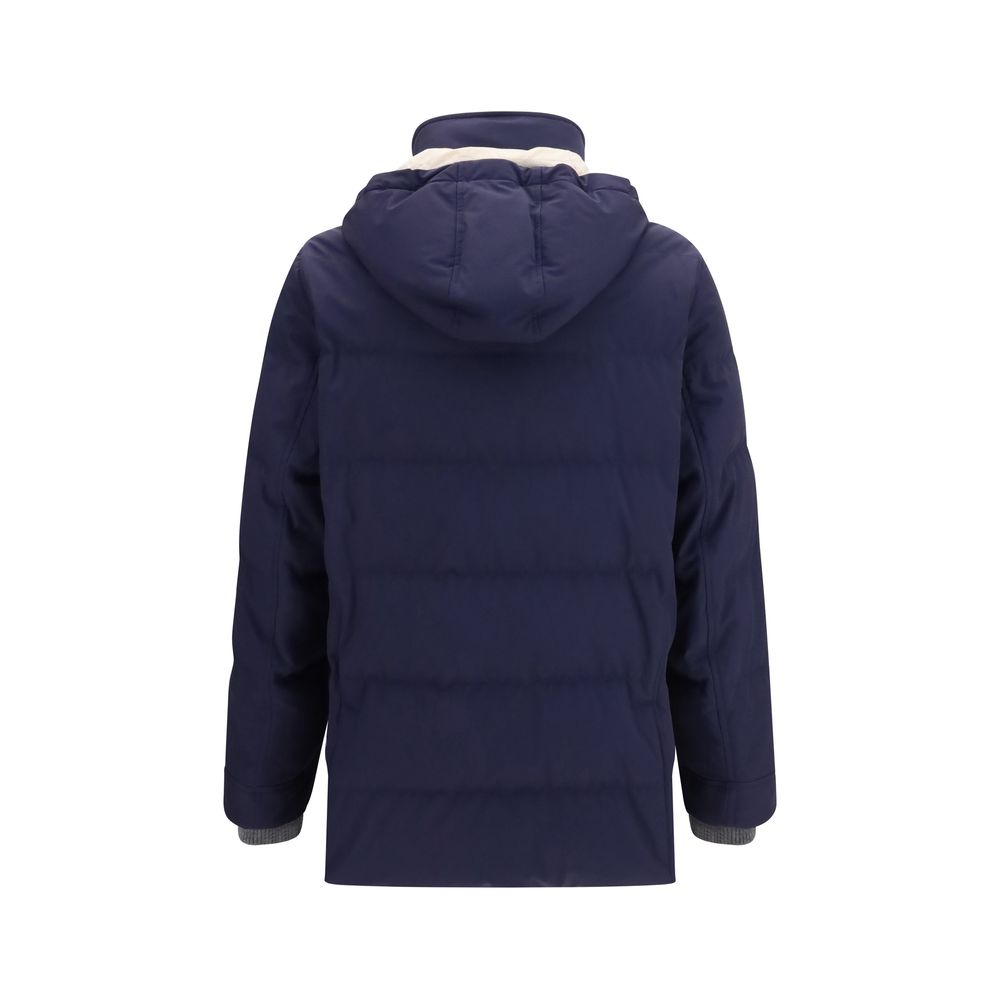 Brunello Cucinelli Blue Goose Down Shell Jacket