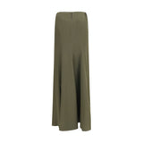 Alexander McQueen Bicolor Silk Long Skirt