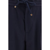 Brunello Cucinelli Blue Wool Oves Aries Casual Pants