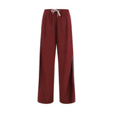Brunello Cucinelli Bordeaux Cotton Athletic Pants