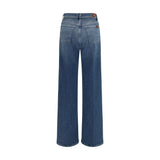 7FOR Blue Cotton Flared Jeans