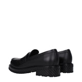 Off-White Black Leather Slip-On Loafers