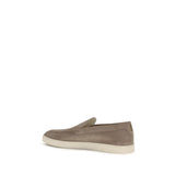 Brunello Cucinelli Gray Calf Leather Bos Taurus Slip-On Loafers