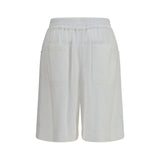 Brunello Cucinelli White Cotton Bermuda Shorts