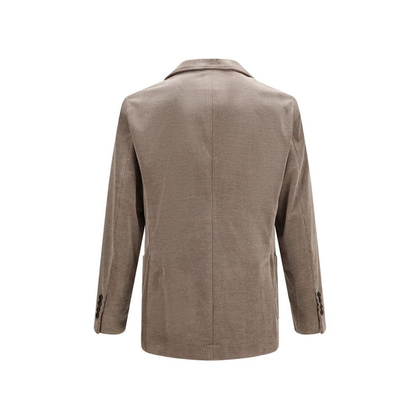 Brunello Cucinelli Gray Cotton Full-Length Jacket