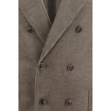 Brunello Cucinelli Gray Cotton Full-Length Jacket