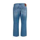 Valentino Garavani Blue Cotton Straight-Leg Jeans