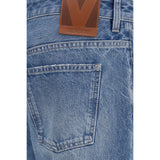 Valentino Garavani Blue Cotton Straight-Leg Jeans