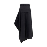 Burberry Black Cotton Long Skirt