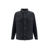 Balmain Black Cotton Shell Jacket