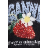 Ganni Black Alpaca Vicugna Pacos T-Shirt