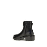 Valentino Garavani Black Calf Leather Bos Taurus Ankle Boots