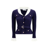 Self-Portrait Blue Polyamide Cardigan