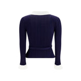 Self-Portrait Blue Polyamide Cardigan