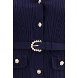 Self-Portrait Blue Polyamide Cardigan
