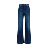 7FOR Blue Cotton Flared Jeans