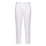 Malo White Cotton Men Pant