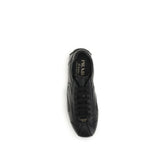 Prada Black Calf Leather Bos Taurus Low Top Sneakers