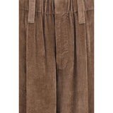 Brunello Cucinelli Brown Viscose Casual Pants