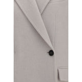 Brunello Cucinelli White Wool Oves Aries Full-Length Jacket
