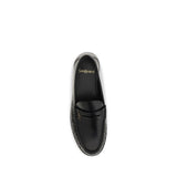Saint Laurent Black Calf Leather Bos Taurus Slip-On Loafers