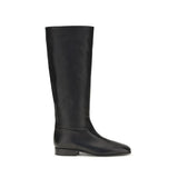 Herbert Levine Black Calf Leather Bos Taurus Ankle Boots