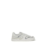 Dolce & Gabbana White Calf Leather Bos Taurus Low Top Sneakers
