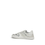 Dolce & Gabbana White Calf Leather Bos Taurus Low Top Sneakers