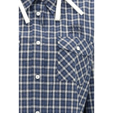 Miu Miu Blue Cotton Pattern Shirt