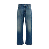 MM6 Blue Cotton Straight-Leg Jeans