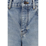 Balenciaga Blue Cotton Cropped Jeans