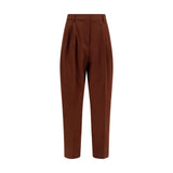 Fabiana Filippi Brown Cotton Casual Pants