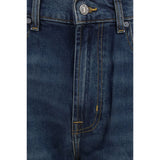 7FOR Blue Cotton Straight-Leg Jeans