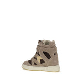 Isabel Marant Beige Calf Leather Bos Taurus High Top Sneakers