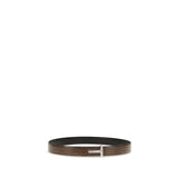 Tom Ford Brown Calf Leather Bos Taurus Belt