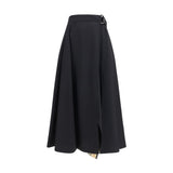 Burberry Black Wool Oves Aries Midi Skirt