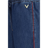 Valentino Garavani Blue Polyester Casual Pants