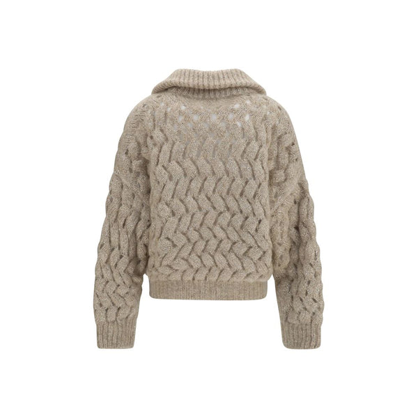 Brunello Cucinelli Beige Mohair Cardigan
