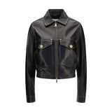 Versace Black Lamb Ovis Aries Full-Length Jacket