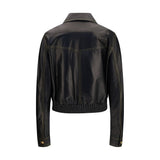 Versace Black Lamb Ovis Aries Full-Length Jacket
