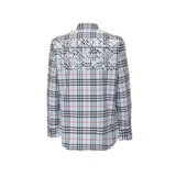 Burberry Blue Cotton Pattern Shirt