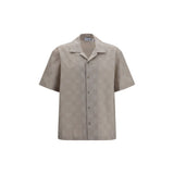 Off-White Beige Cotton Pattern Shirt