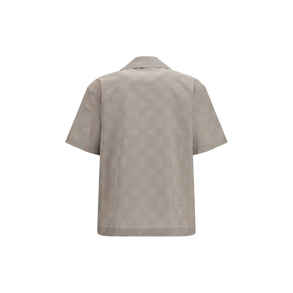 Off-White Beige Cotton Pattern Shirt