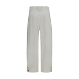 Max Mara White Cotton Cropped Pants