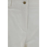 Max Mara White Cotton Cropped Pants