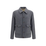 Valentino Garavani Gray Wool Oves Aries Full-Length Jacket