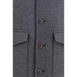 Valentino Garavani Gray Wool Oves Aries Full-Length Jacket