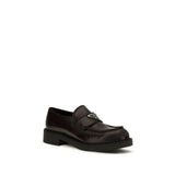 Prada Brown Calf Leather Bos Taurus Slip-On Loafers