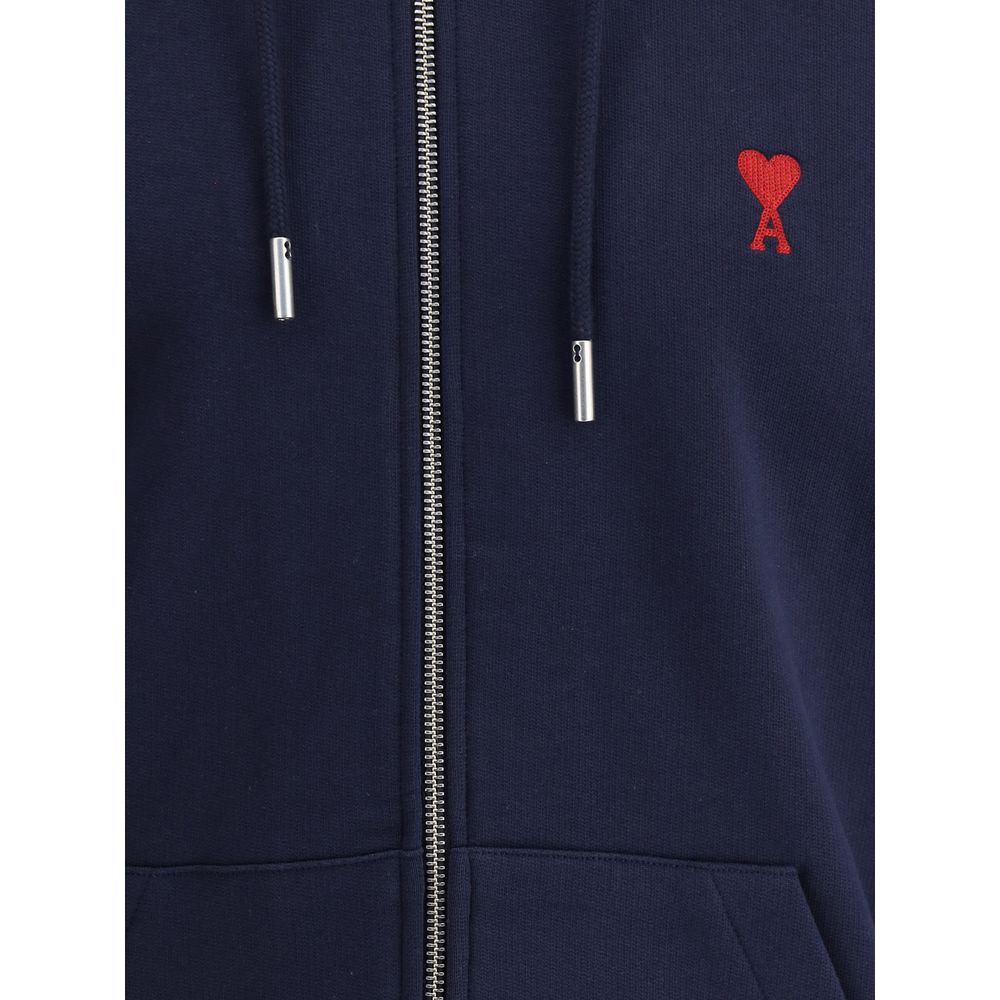 Ami Paris Blue Cotton Sweatshirt